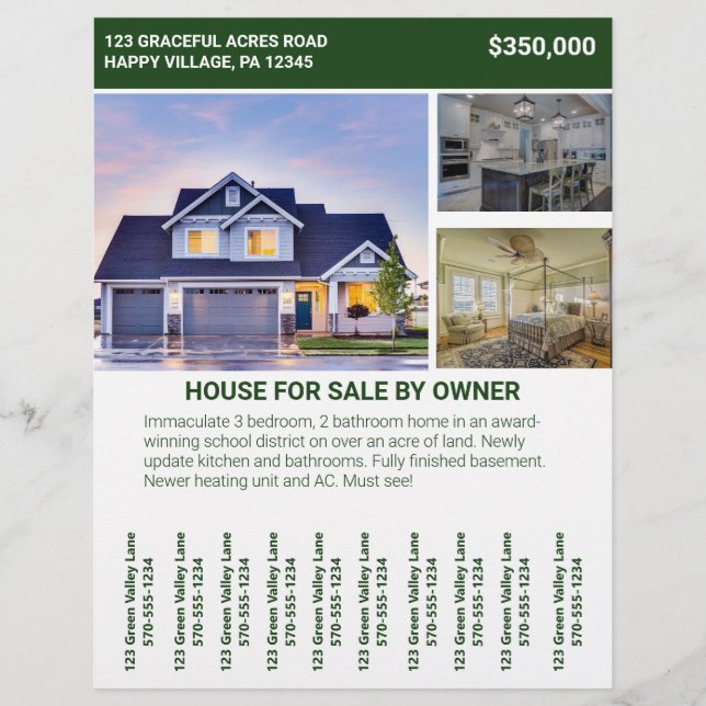 Zuhause House zum Verkauf durch den Flyer des Eige (Vorne)