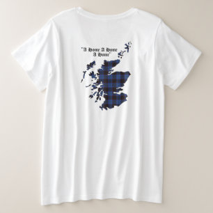 Zuhause/Hume Clan Abzeichen & Tartan Große Größe T-Shirt
