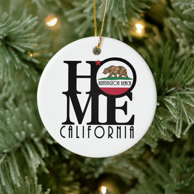 ZUHAUSE Huntington Beach California Keramik Ornament (Baum)