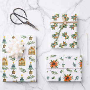 Zuhause Hyge Weihnachtsmuster Geschenkpapier Set