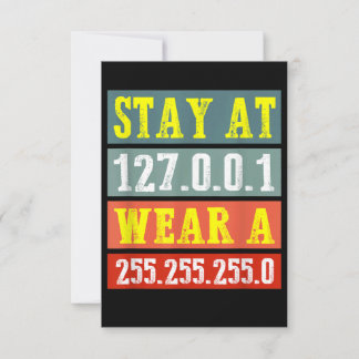 Zuhause-Ingenieure und Tragemaske für Coding Geeks RSVP Karte