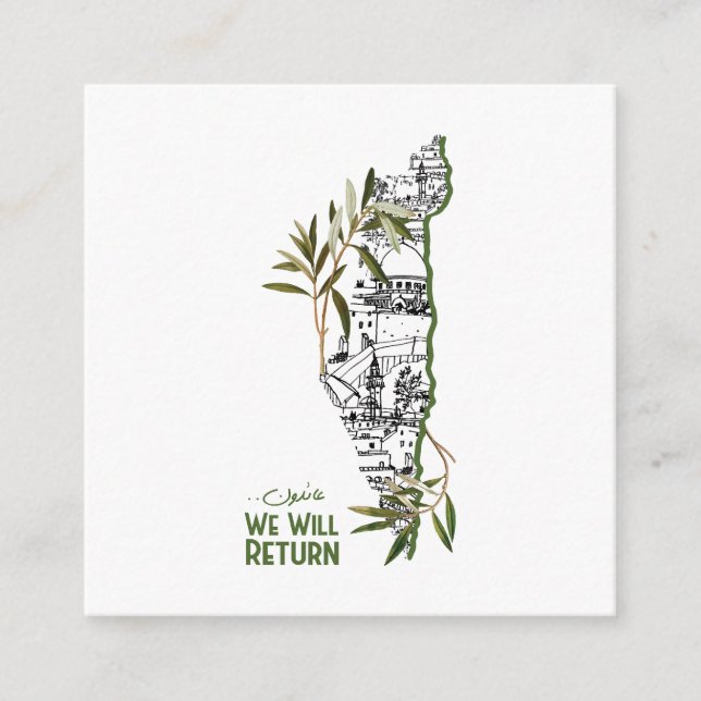 Zuhause innerhalb der Karte, umrahmt von Olivenzwe Begleitkarte (Vorderseite)