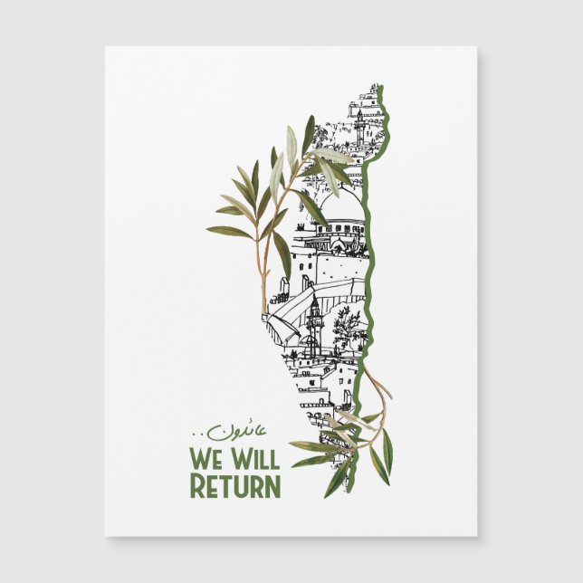 Zuhause innerhalb der Karte, umrahmt von Olivenzwe Magnetkarte (Vorderseite)