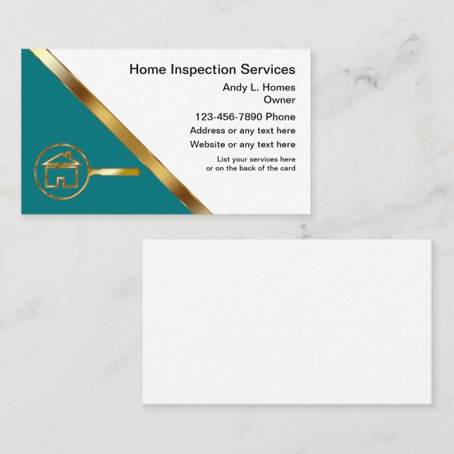 Zuhause Inspection Business Cards Visitenkarte (Vorne/Hinten)