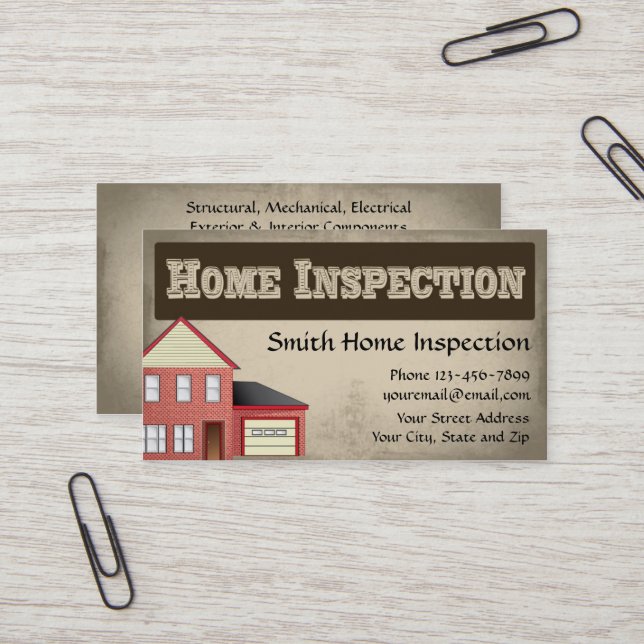 Zuhause Inspector Business Card Visitenkarte (Vorderseite/Rückseite Beispiel)