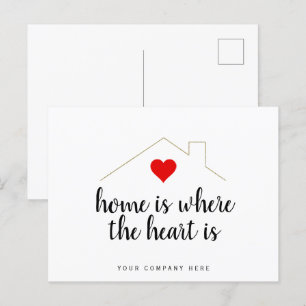 Zuhause is Where the Heart is Realty Marketing Postkarte