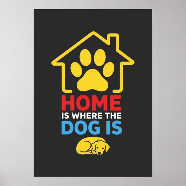 Zuhause ist da, wo der Hund ist Poster (Vorne)