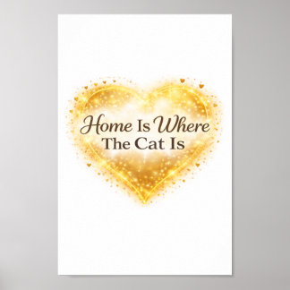Zuhause ist da, wo die Katze ist - Druckbare Wandk Poster