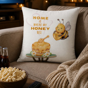 Zuhause ist da, wo mein Honigbienen-Kissen ist Kissen