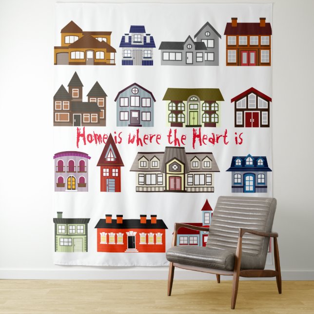 Zuhause ist das Herz von Tapestry Wandteppich (Beispiel)