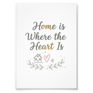 Zuhause ist das Herzstück - Cosy Wall Art Zitat Fotodruck