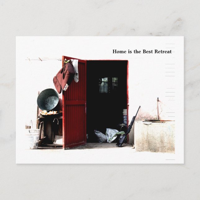 Zuhause ist der beste Rückzug Postkarte (Vorderseite)