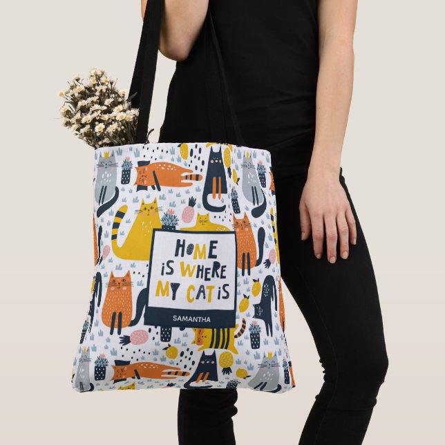 Zuhause ist der Mit Monogramm Name meiner Katze (Von Nahem)