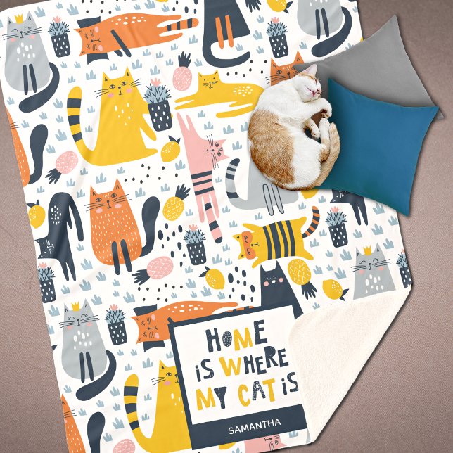 Zuhause ist der Mit Monogramm Name meiner Katze Sherpadecke (Von Creator hochgeladen)