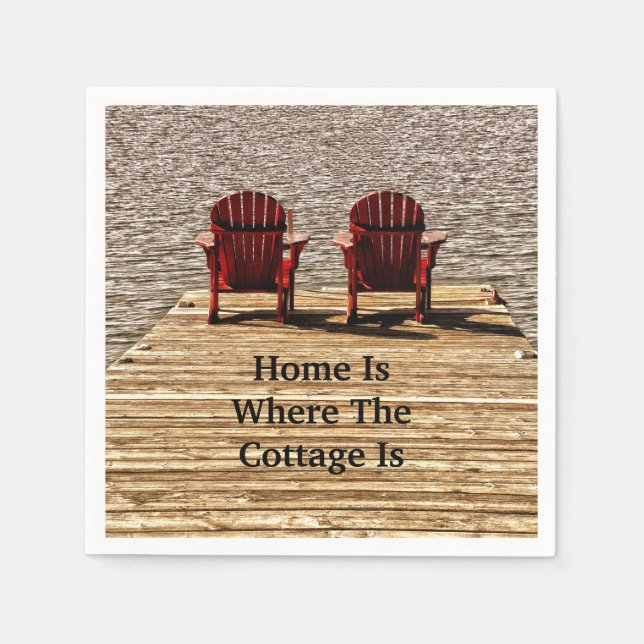 Zuhause ist der Ort, an dem die Hütte aus roten Ad Serviette (Vorderseite)