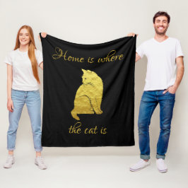 Zuhause ist der Ort, an dem die Katze ist Fleecedecke
