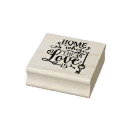 Zuhause ist der Ort, an dem die Liebe zitiert Gummistempel