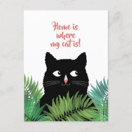 Zuhause ist der Ort, an dem meine Katze in Bewegun Postkarte
