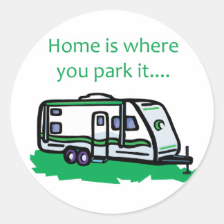 Zuhause ist der Ort, an dem Sie ihn parken. Runder Aufkleber