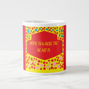 Zuhause ist der Punkt, an dem das Herz rot ist mit Jumbo-Tasse