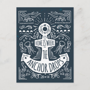 Zuhause ist der Punkt, an dem der Anker fällt Postkarte