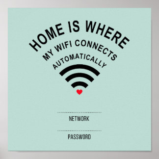 Zuhause ist der Punkt, an dem sich mein WiFi autom Poster