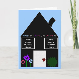 Zuhause ist dort, wo das Herz Foto-Template-Karte Karte