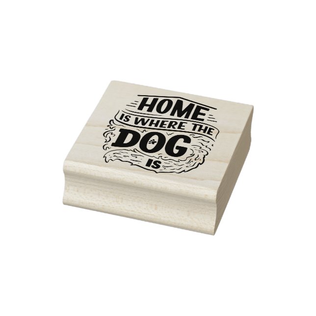 Zuhause ist dort, wo der Hund ist Gummistempel (Stempel)