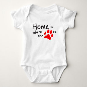 Zuhause ist dort, wo der Pfotendruck Baby Anzug is Strampler