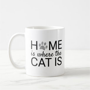 Zuhause ist dort, wo die Katze ist Silberfolie Pfo Kaffeetasse