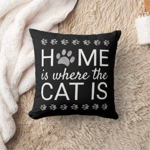 Zuhause ist dort, wo die Katze ist Silberfolie Pfo Kissen