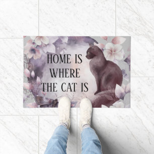 Zuhause ist dort, wo die Katze Niedliche Angebotsf Fußmatte