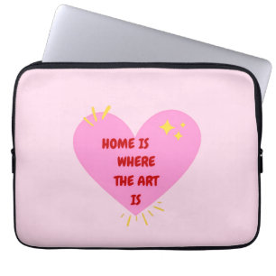 Zuhause ist dort, wo die Kunst ist – Süße Herz Ins Laptopschutzhülle