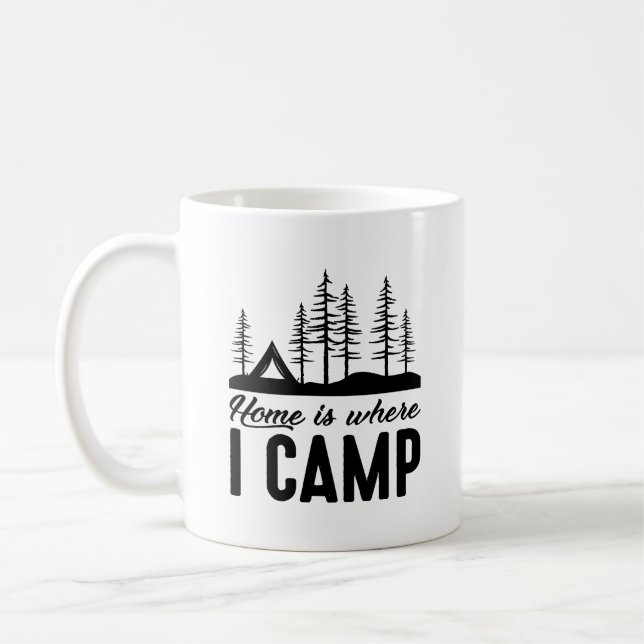 Zuhause ist dort, wo ich zelte kaffeetasse (Links)