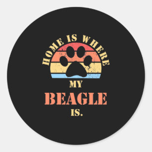 Zuhause ist dort, wo mein Beagle Hund ist Runder Aufkleber