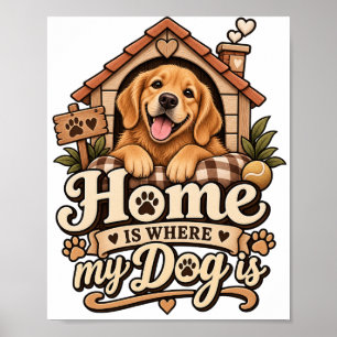Zuhause ist dort, wo mein Hund ist Poster Hunde-