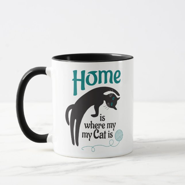 Zuhause ist dort, wo meine Katze ist Tasse (Links)