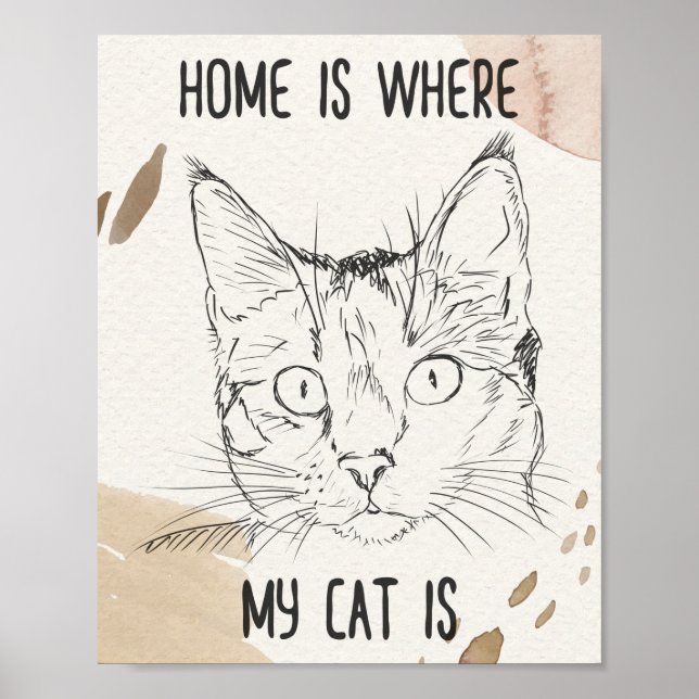 Zuhause ist dort, wo meine Katze ist, Zuhause, wo  Poster (Vorne)