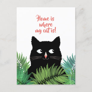Zuhause ist dort, wo meine Katze wohnt Umzugsankün Postkarte