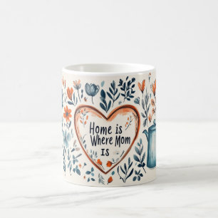 Zuhause ist dort, wo Mutti ist Muttertags-Doodle-G Kaffeetasse