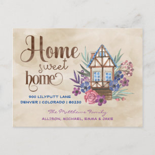 Zuhause ist es doch am schönsten Floral Aquarell U Postkarte
