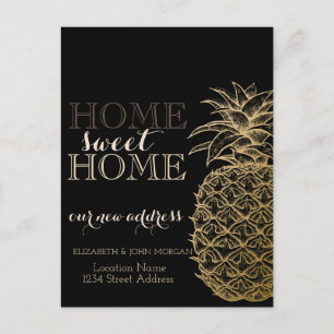 Zuhause ist es doch am schönsten,Goldene Ananas,Ne Ankündigungspostkarte