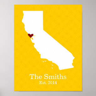 Zuhause ist Ihr Herz - Kalifornien Poster