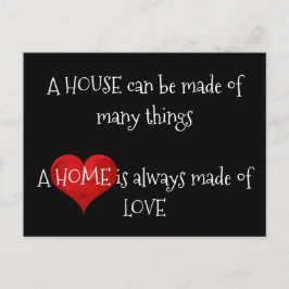 Zuhause ist immer aus Liebe Zitat Typografie Herz Postkarte