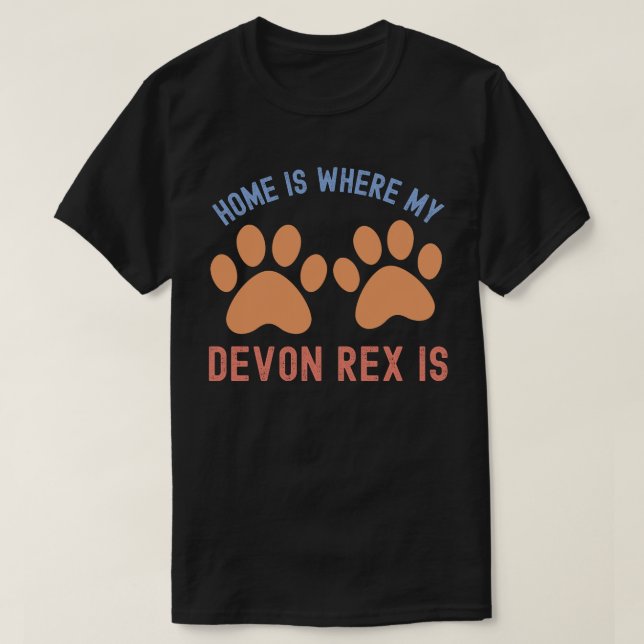 Zuhause ist mein Devon Rex T-Shirt (Design vorne)