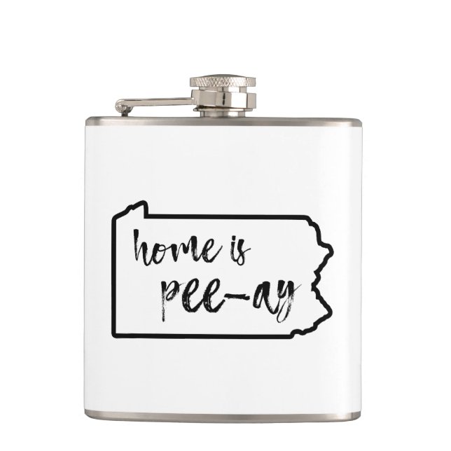 Zuhause ist Pee-Ay Pennsylvania Flachmann (Vorderseite)