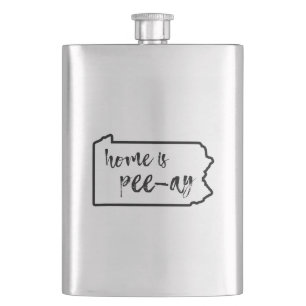 Zuhause ist Pee-Ay Pennsylvania Flachmann