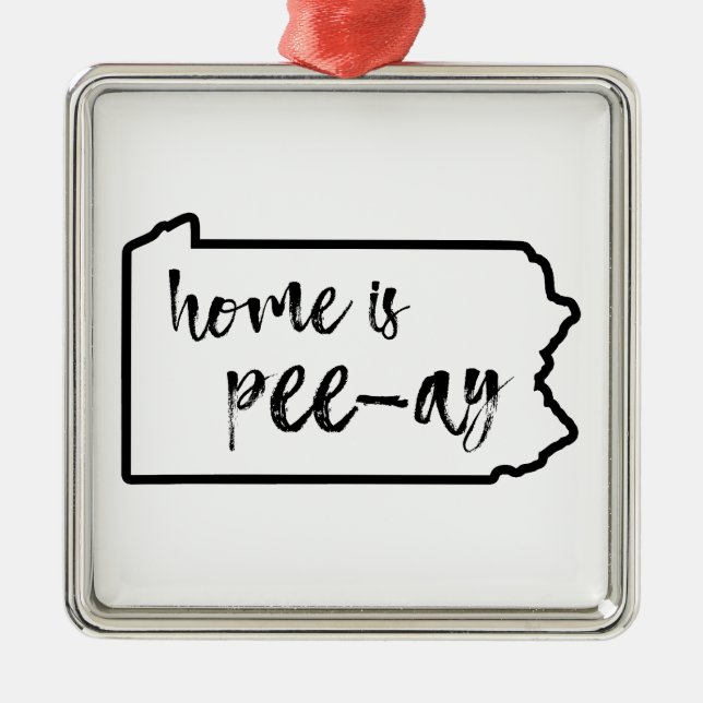 Zuhause ist Pee-Ay Pennsylvania Ornament Aus Metall (Vorne)