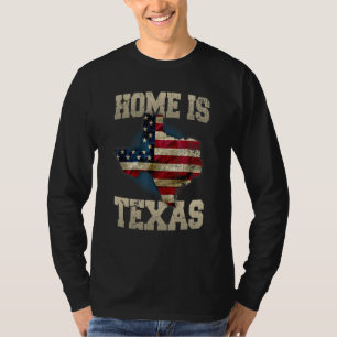 Zuhause ist Texas Vintage US-Flagge Texas Texas Te T-Shirt