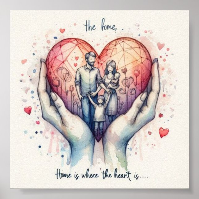 Zuhause ist, wo das Herz gedruckt wird Poster (Vorne)